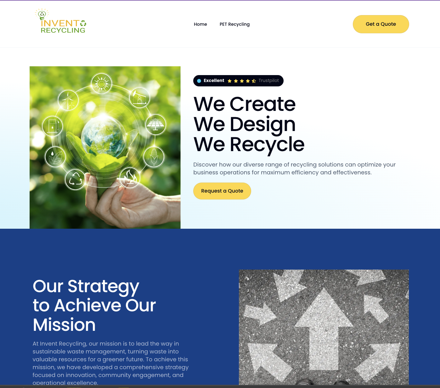 Invent Recycling website screenshot