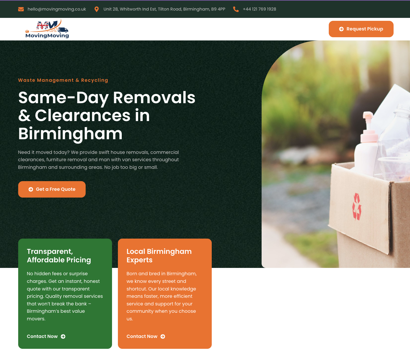 Moving Moving website screenshot